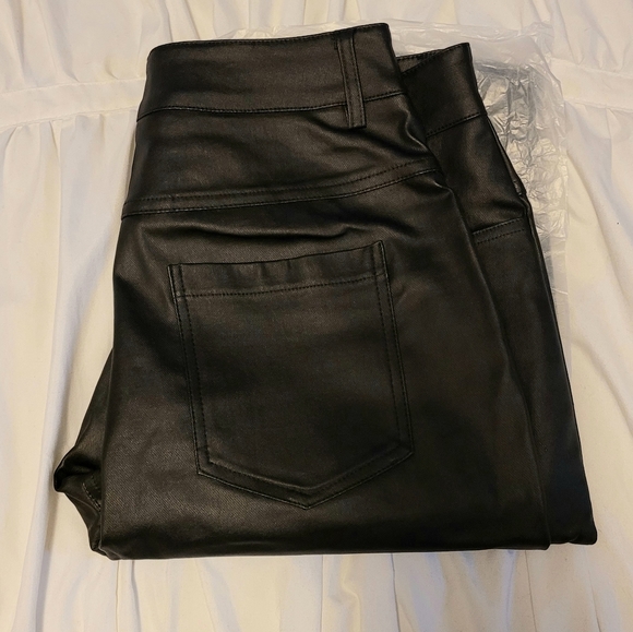 NWT Button-up Med Faux Leather Pants - Picture 5 of 6